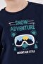 3511C Boys' Navy Blue Long Sleeve Pajama Set - 3