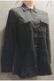 Women's Double Pocketed High-Necked Lycra Slim Fit High-End Jean Shirt with Stone Detailing and Closure - 6