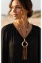 Bohemian Authentic Soft Multi-Suede Wooden Ring Taba Color Style Necklace - 2