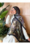 Vera Series Black Green Patterned Soft Cotton Women's Shawl Ps152 - 5