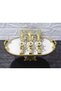Gold Serving Tongs Set of 3 White Daisy Pasta/Dessert/Food/Display Tongs Titanium - 5