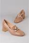 Seç 2549 Genuine Leather Heelled Women's Shoes (Heel Height: 5.5 cm) Nude Patent Leather - 5