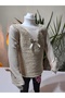 Eid Season Winter Fuzzy/ Plush Body Corded Fabric Sleeve Sweater-Looking Girl's Sweat Blouse - 6