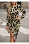 New Season Women's Belted Crepe Dress Round Neck Stylish and Elegant Model