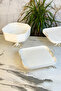Luxury 3 Piece Porcelain Presentation Set & Bowl Pedestal Presentation Dish Tableware Set - 4