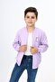 Lilac Boys' College Collar Zipper Pocket Embroidered Printed Knitted Cardigan - 2 Thread - 3