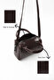 Crinkled Textured Brown Shk184 Faux Leather, Single Compartment with Zipper, Strap Hand, Arm and Shoulder Bag - 5
