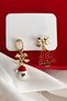 New Year Ribbon Dangle Luxury Gift Women's Earrings - 3