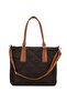 Women's Quilted Fabric Long Strap Hand and Shoulder Bag – Black Brown - 2