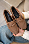 Onapy Bitter Brown Suede Flat Sole Knot Detailed Shoes - 2