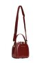 Women's Leather Long Strap Hand and Shoulder Bag – Burgundy - 3