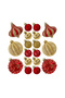 Designer Baubles Gift Set Red/Gold 4 & 8cm Mixed 30Pcs/Box
