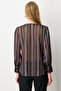 Decorated Buttoned Patterned Blouse - 5