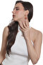 Women's Studded Model Gold Color Wire Wrap Design Cat's Eye Earrings Dried Rose - 6