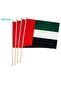 12 Pcs 25 x 20 CM UAE National Day Hand Held Flags with Wooden Handle - 3