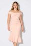 Women's Plus Size Powder, Carmen Neck Asymmetric Cut Scuba Fabric Dress 65N39198 - 3