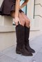 Castro Women's Brown Genuine Leather Suede Zippered Western Boots - 6