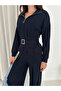 Women's Waist-Belted Modal Tracksuit Set with Zippered Pockets Model - 5