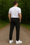Men's Black Diving Fabric Comfortable Fit Sweatpants - 2