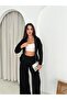 Women's Waist-Belted Modal Tracksuit Set with Zippered Pockets Model - 4