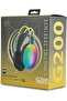 سماعة الألعاب LOG G200 Ultimate Glow Lighting لأجهزة الكمبيوتر، PS4، PS5، Xbox، Nintendo Switch، والهواتف المحمولة - لون أسود - 2