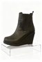Luxury Women's Crepe Sole Elastic and Zippered Wedge Heel Boots & Bootie Chelsea Style Ankle Length - 7