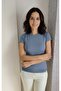 Women's Short Sleeve Circular Neck Indigo (Greyish Blue) Bady
