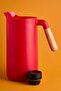 Lotus Nordic Bamboo Handle Glass Vacuum Thermos 1000 ml Red - 2