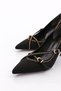 Pm492-K1750 Women's Belt Buckle Detailed Stone Heeled Shoes - 4