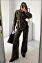 Premium Trend Denim Jeans Tie-Detail Polka Dot Jacket - Wide-Leg Denim Trousers 2-Piece Set