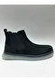 Genuine Leather Nubuck Transparent Sole Chelsea Model Black Color Winter Men's Boots