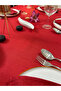 Piko Wrap Detailed Polyester Linen Carefree Glitter Tablecloth Red - 4