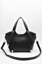 Women's Small Black Belt-Handle Zipper Handbag with Lining for Hand, Arm, and Shoulder Carry - 5
