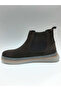Genuine Leather Nubuck Transparent Sole Chelsea Model Brown Winter Men's Boots - 3