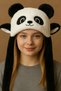 Black and White Color Panda Plush Hat