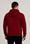 Men's Long Sleeve Claret Red Hooded Zippered Sweatshirt - 5