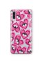 Samsung Galaxy A70 Compatible Pink Heart Eye Pattern Transparent Phone Case