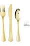 Silver Plastic Silverware Disposable Cutlery Set (72, Golden) - 5