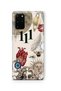 Samsung Galaxy S20 Plus Compatible Astro Symbolic Collage and 111 Energy Pattern Transparent Phone Case