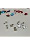 Steel Silver Color Clover Single Stone Multiple Earrings - 4