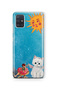 Samsung Galaxy M51 Compatible Sunny Fairy and Angel Cat Pattern Transparent Phone Case