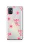 Samsung Galaxy A71 Compatible Pink Axolotl Patterned Transparent Phone Case