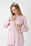 Women's Powder Lace Detailed Long Sleeve Special Design Maternity Pajama Set - 4