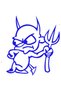Sticker auto ''Devil'', 18cm, albastru