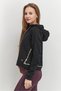 Women Sports Fit Piped Dream Hoody Fitness And Training Sweatshirt, Black - 4