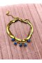 Steel Gold Color Evil Eye Beaded Bracelet - 6