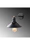 Conical Metal Plated Single Sconce with Tufts Black, Industrial Decorative Wall Lamp Conical-12195 - 4