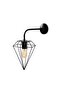 Diamond Geometric Wire Headboard Metal Single Sconce with Tufts Black,Modern Decorative Wall Lamp Elmas-6301