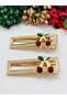 Gold Stone Cherry Metal Clasp Side Clasp Set of 2 🍒 - 3