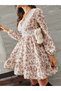 Dressify Women's Fashion Women's Long Sleeve Lace V-Neck Mini Patterned Single Jersey Dress - 2